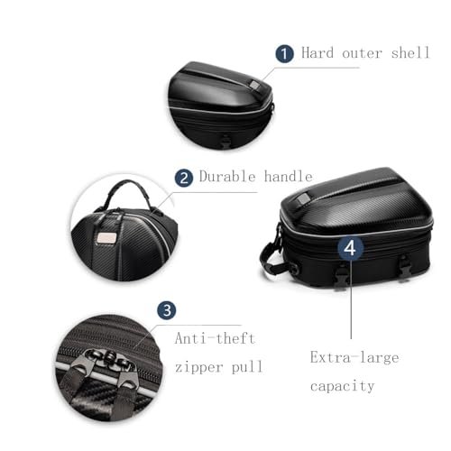 Motorcycle Tail Bag Expandable Rear Seat Bag Hard Shell Waterproof Motorbike Helmet Luggage Backpack for BMW G310GS G310 GS G 310 GS,Riding Gear Storage Accessories