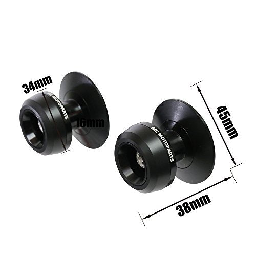 MC MOTOPARTS Twall 6MM CNC Swingarm Spools Compatible with DAYTONA 675 2006-2010 06 07 08 09 10 (Black) - color: Black