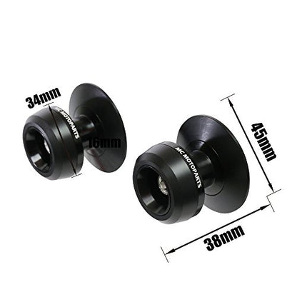 MC MOTOPARTS Twall 6MM CNC Swingarm Spools Compatible with DAYTONA 675 2006-2010 06 07 08 09 10 (Black) - color: Black