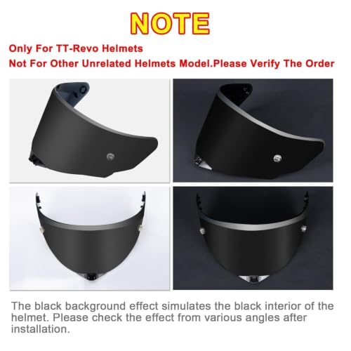 PSLER TT-Revo Visor - TT Revo Helmet Tinted Visor Face Shield Replacement for TT-Revo,Black - color: Black