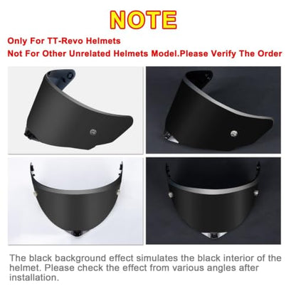 PSLER TT-Revo Visor - TT Revo Helmet Tinted Visor Face Shield Replacement for TT-Revo,Black - color: Black