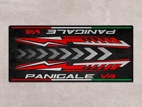 Parking Mat for Panigale V4 Motorcycle Model, Display and Pit Mat, Washable Non-Slip Garage and Showroom Floor Carpet (Size 1: 86.6 x 39.4/220 x 100 cm) - size: Size 1: 86.6 x 39.4 "/ 220 x 100 cm