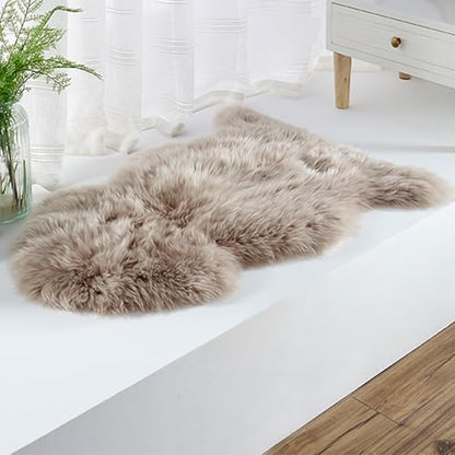 Real Genuine Sheepskin Rug Natural Fur Rug Sheep Skin Rugs Full Sheepskin Rugs Authentic Sheep Skin Throw Lambskin Seat Covers for Chairs Wool Seat Pad Cushion (2.3X3.28 ft) - color: 5