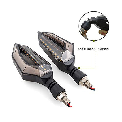 Universal 10mm Motorcycle 12 LED Turn Signal Lights Blinker Front Rear Lights Indicator - color: Red