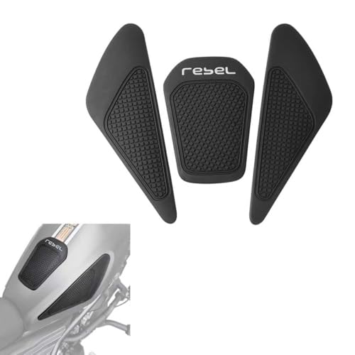 Motorcycle Tank Pad Compatible with Honda Rebel CMX250 CMX300 CMX500 2017-2025, Anti-Slip Motorcycle Tank Protector Sticker Rubber Fuel Tank Grip (Black-CMX250 300 500) - color: Black-cmx250 300 500