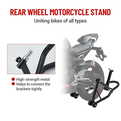GarveeTech Motorcycle Rear Wheel Stand - Lift Jack With U + L Fork Swingarm Spool, 850 LBS Capacity, Compatible With Multiple Brands of Motorcycle Style