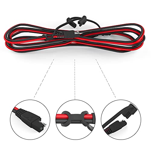 OYMSAE SAE Extension Cable, 6Feet 16AWG SAE to SAE Quick Disconnect Wire, Solar Panel SAE Extension Connector Cable for Trolling Motor Automotive RV Battery Motorcycle Cars Tractor 16 Gauge 6Ft - size: 6 ft