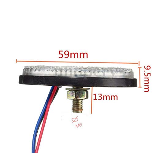 MASO 2x Rear Tail Brake Stop Light Red Universal Car Motorcycle Motorbike Round Reflector LED