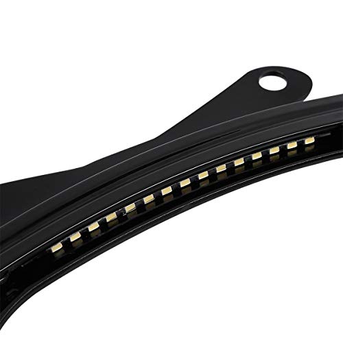 TCT-MOTORPARTS Curved License Plate Frame W/LED Light Fit for Harley Touring Street Glide 2010-2025, FLHX, FLHXS, FLHXST, FLTRX, FLTRXS, and FLTRXST - color: Black