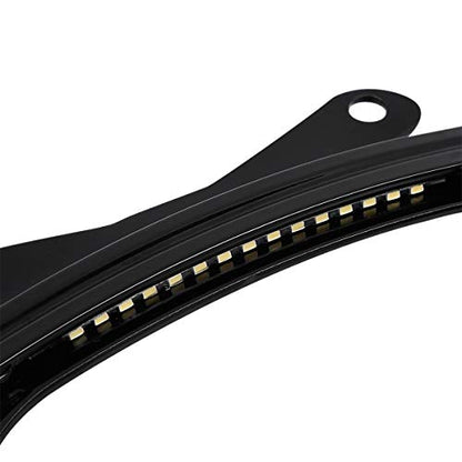 TCT-MOTORPARTS Curved License Plate Frame W/LED Light Fit for Harley Touring Street Glide 2010-2025, FLHX, FLHXS, FLHXST, FLTRX, FLTRXS, and FLTRXST - color: Black