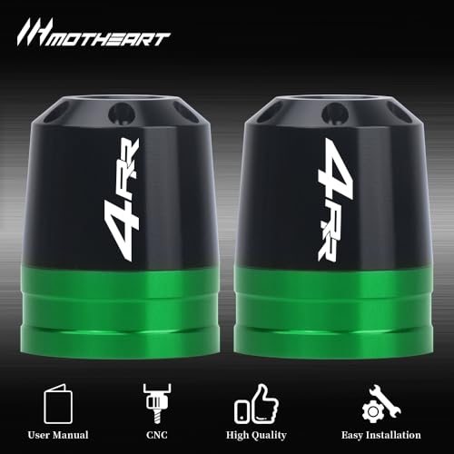 Motorcycle Handlebar End Weights For Ninja ZX-4RR 2023-2025 Heavy Duty Stainless Steel & Aluminum Bar Ends with Vibration Dampers Universal 8mm Fit Accessories (Green) - color: Green