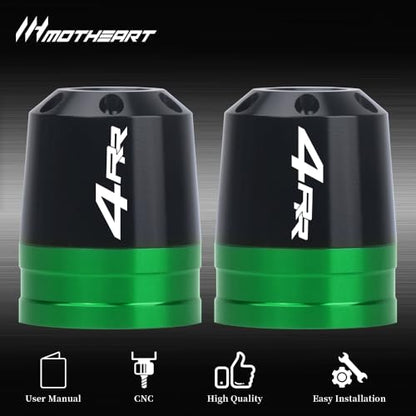 Motorcycle Handlebar End Weights For Ninja ZX-4RR 2023-2025 Heavy Duty Stainless Steel & Aluminum Bar Ends with Vibration Dampers Universal 8mm Fit Accessories (Green) - color: Green