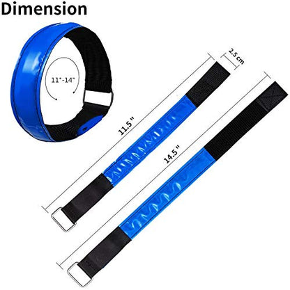 2 Pack Rechargeable LED Reflective Armband, High Brightness High Visibility Night Safety Light Band, Wearable Flashing LED Gear for Running, Walking, Biking and Outdoor Activities - color: blue