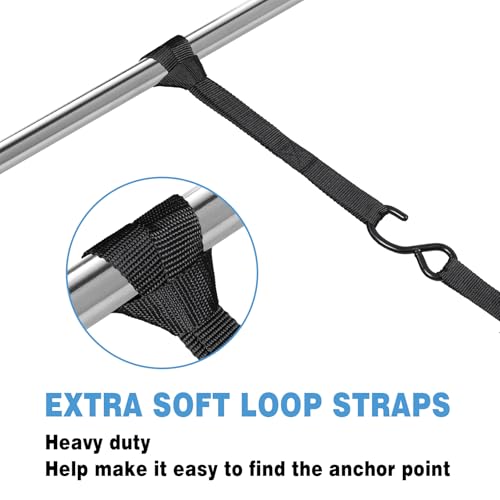 EXVITAL Tie Down Straps with Hook Cam Buckle Straps 1" x 8’ 1200lbs Break Strenght with Extra Soft Loops for Motorcycle, Kayak, ATVs, Dirt Bike, Truck, Car Black 4 Pack - size: 1"x8'x4