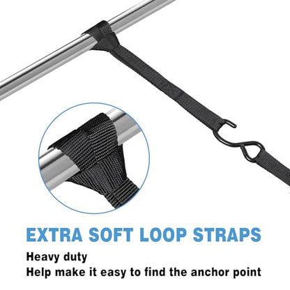 EXVITAL Tie Down Straps with Hook Cam Buckle Straps 1" x 8’ 1200lbs Break Strenght with Extra Soft Loops for Motorcycle, Kayak, ATVs, Dirt Bike, Truck, Car Black 4 Pack - size: 1"x8'x4