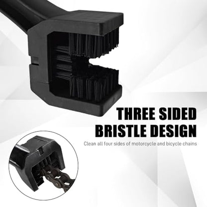 2PCS Bike or Motorcycle Chain Washer, Bicycle Cleaning Chain Double-Ended Brush, Black Durable Motor Chain Gears Cleaning Square Head Brushes, Universal Cleaning Tool (Black/2PCS) - color: Black/2PCS