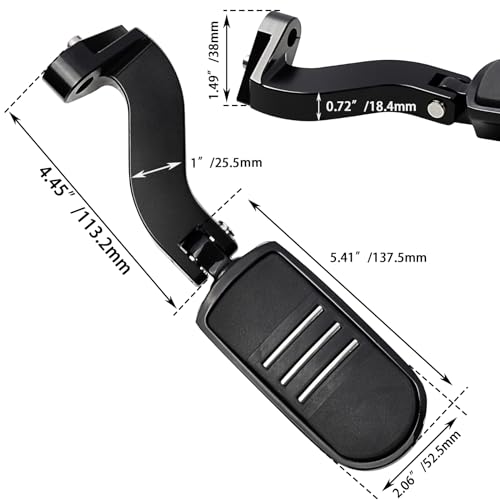 FOVPLUE Passenger Footpeg Kit, Footrest + Passenger Pegs Mounting for Harley 1993-2025 Touring Road Glide FLT, Electra Glide FLHT, FLHS, Road King FLHR, Street Glide models, Gloss Black - color: For Streamliner and Black