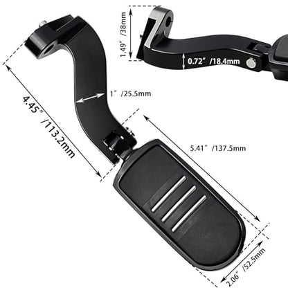 FOVPLUE Passenger Footpeg Kit, Footrest + Passenger Pegs Mounting for Harley 1993-2025 Touring Road Glide FLT, Electra Glide FLHT, FLHS, Road King FLHR, Street Glide models, Gloss Black - color: For Streamliner and Black