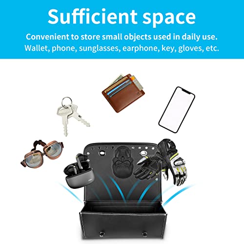 Universal Motorcycle 3D Skull Tool SaddleBags Front Fork Handlebar Bag PU Leather Sissybar Storage Pouch Compatible with Harley Dyna Scooter Softail Sportster Road King Kawasaki Suzuki