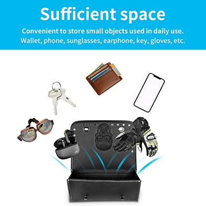 Universal Motorcycle 3D Skull Tool SaddleBags Front Fork Handlebar Bag PU Leather Sissybar Storage Pouch Compatible with Harley Dyna Scooter Softail Sportster Road King Kawasaki Suzuki