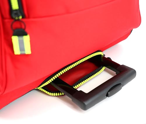 Lightning X Premium Rolling Firefighter Turnout Bunker Gear Bag w/Wheels, Retractable Handle, Fully Molded 3 Colors - color: Red