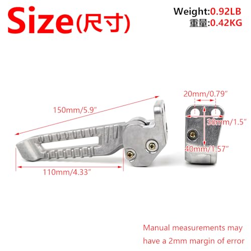 Mokuo Motorcycle Floding Footpegs Compatible with Zuma 2022 2023,Chinese Scooter Tank 125 150cc 9th Generation - color: Silver