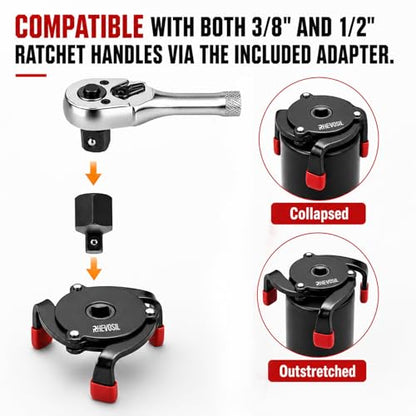 3-Piece Oil Filter Wrench Set, 9" & 12" Adjustable Oil Filter Pliers with 3-Jaw Universal Oil Filter Removal Tool, Oil Change Tool for Car, Motorcycle, Truck & Home Garage Maintenance