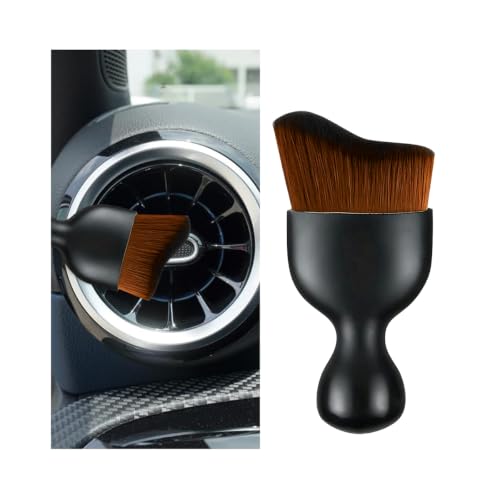 Car Interior Detailing Brush, Curved Soft Bristles Vehicle Removal Dust Collectors, Scratch-Free Automotive Cleaning Tool Accessories, Universal for Truck SUV Sedan (Dark Brown) - color: Dark Brown