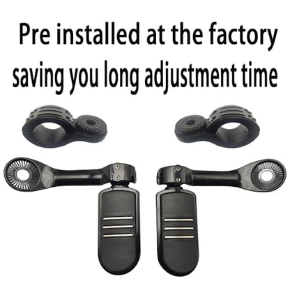 Highway Pegs for Harley Davidson, Universal Motorcycle Footrest, 1.25" Engine Guard Mount,Long Black Aluminum, Anti-Slip Design | Highway Footpegs Universa 1.25" Engine Guard Mount,Long Black Aluminum, Anti-Slip Design