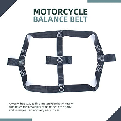 Motorcycle Rear Wheel Tie Down Strap and Bar Harness Handlebar, Universal Soft Loop Strap Wheel Transport Balance Tire Straps for Trailer Scotter and Motorcycle (Handlebar and Real Straps) - style: Handlebar and Real straps