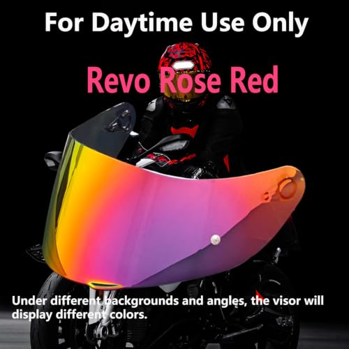 K1 Helmet shield Replacement,K5 Motorcycle Helmet Visor Compatible with K1 K1S K3SV K5 K5S(Revo Rose Red) - color: Revo Rose Red