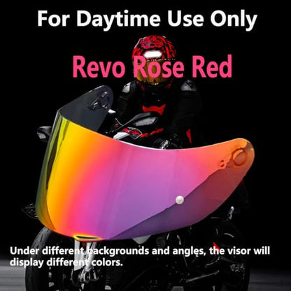 K1 Helmet shield Replacement,K5 Motorcycle Helmet Visor Compatible with K1 K1S K3SV K5 K5S(Revo Rose Red) - color: Revo Rose Red