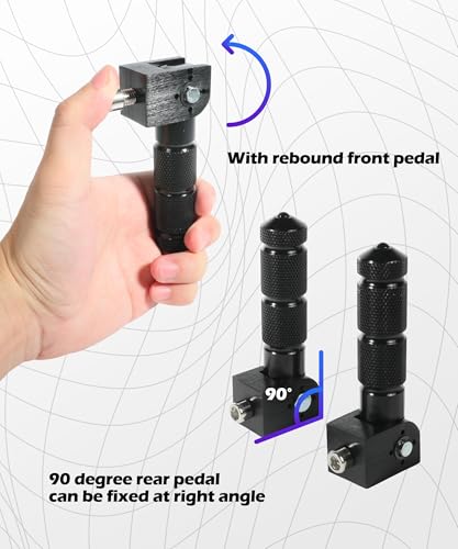 SCUARI Motorcycle Foot Pegs,Car Accessories Foot Pegs,8MM Foot Pegs for Motorcycles,90 Degree Foldable Motorcycle Foot Peg,Aluminum Passenger Foot Pegs Supports,Fit for Bicycles Electric Bikes ATV