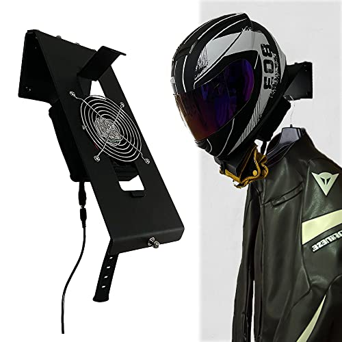 Helmet Dryer Helmet Wall Mount Holder Rack with Ventilation Fan for Motorcycle Helmets, Coats, Gloves