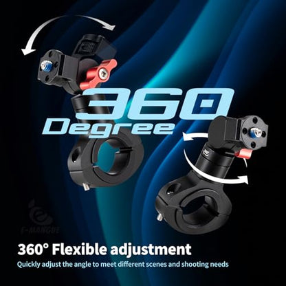 Motorcycle Bike Handlebar Mount for Insta360, 360° Adjustable Aluminium Alloy Rod, Bike Selfie Stick Handlebar Mount for Insta360 X4 X3 X2 X ONE RS R,GoPro (1/4 Threads)
