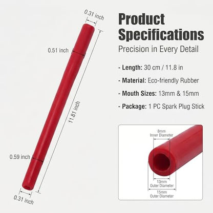 Car Spark Plug Socket, Portable Easy-Install Spark Plug Removal Tool, Anti-Slip Rubber Socket Set, Dual-Size Boot Removal Tool, for Car Motorcycle Maintenance (Red)