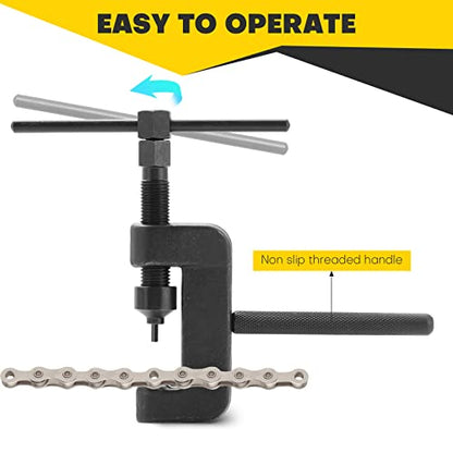 13PCS Chain Breaker Tool Kit | Universal Chain Cutter and Riveter Set with Carrying Case for ATV, Bicycle, and Motorcycle for Easy Chain Maintenance