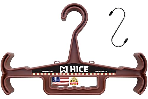 HICE - Titan Vest Hanger | Original Heavy Duty Plate Carrier & Body Armor Hanger | 200 lb Load Capacity | Durable High Impact Resin | for Police, Military, Scuba & Tactical Gear (Brown) - color: Brown, size: Set of 1