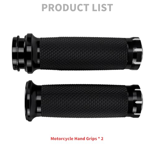 1" Electronic Throttle Defiance Handlebar Grips 25mm Hand Grips Fit for Harley Touring Street Glide Road King Road Glide Electra Glide - color: #3 Black