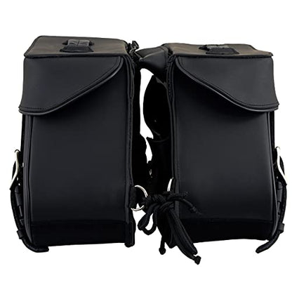 Milwaukee Leather PVC 2-Strap Throw-Over Easy Zip off and off Motorcycle Saddlebags - Medium - color: SH55201ZB-BLACK, size: Medium