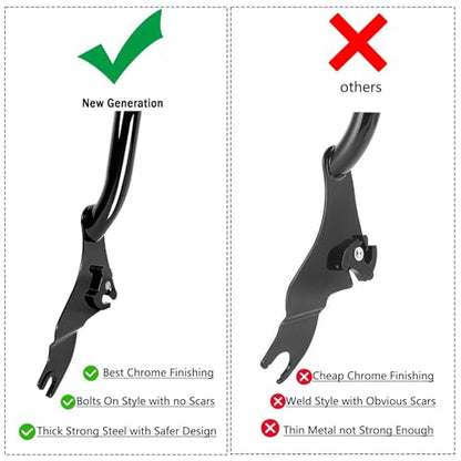 Detachable Sissy Bar Passenger Backrest for Harley Touring Road Glide Road King CVO Street Glide Electra Glide Ultra 2009-2025 (26" Black) - color: Black, size: 2009-2024