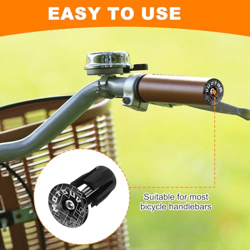 HARFINGTON Bike Handlebar End Plugs Aluminum Bar End Caps 16-21mm Adjustment Expanding Locking with Tool for MTB Road BMX Fixed Gear Bike, Black - color: Black