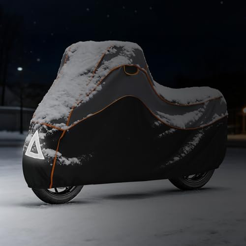 Specialized Hail Protector Motorcycle Cover, Multi-Layered Motorcycle Hail Blankets Protector Cover with 5mm Thick High Density EVA Cushioning Foam Pad and Reflective Stripes, 110L x 43W x 57H in - size: Motorcycle