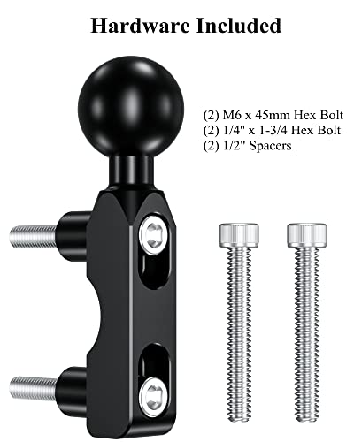 BRCOVAN Aluminum Alloy Mount Base with 1'' TPU Ball | for Motorcycle Brake/Clutch Reservoir, Fit for RAM Mounts B Size 1'' Ball Double Socket Arm & Bike Motorcycle Phone Holder
