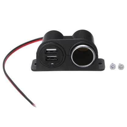 VizGiz Car Under Dash Mount Cigarette Lighter 3.1A Dual USB Power Charger Outlet Socket Plug Adapter Quick Charge DC Splitter Dashboard Expansion for 12V/24V Vehicle Truck SUV Motorcycle Boat