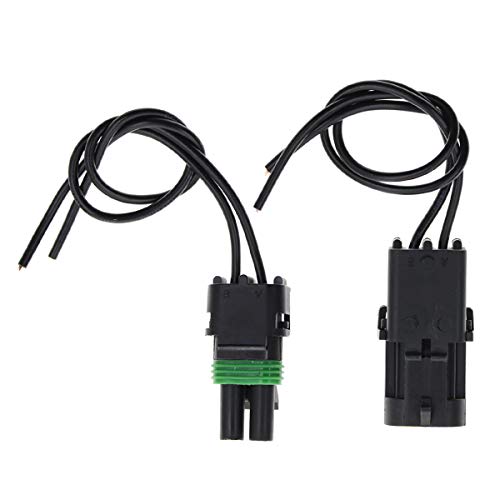 MOTOALL Weather Pack 2 Pin Connectors Male & Female Socket Wiring Harness Plug Wire Pigtail Loom 12-16 AWG 20Amp for Cars Trucks Motorcycle Boat Trailer Marine Jetski 12010973 & 12015792