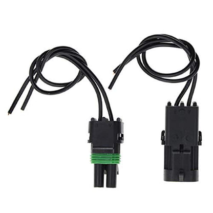MOTOALL Weather Pack 2 Pin Connectors Male & Female Socket Wiring Harness Plug Wire Pigtail Loom 12-16 AWG 20Amp for Cars Trucks Motorcycle Boat Trailer Marine Jetski 12010973 & 12015792