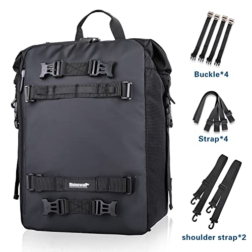 Waterproof Motorcycle Tail Bag 30L Motorbike Rear Rack Storage Bag Saddle Pannier for Touring Adventure Commuting Black - size: 30L