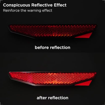 evermotor 2 Packs Red Warning Reflective Reflectors Stickers ：Waterproof ATV Bike Accessories High-Visibility Retro Rear Safety Reflectors for Motorcycle, Bicycle & Scooter - size: 125mm*21mm