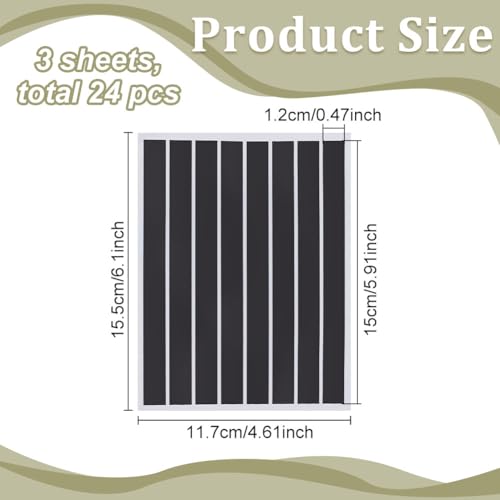 WEBEEDY 24 Pcs Black Reflective Tape Motorcycle Helmet Reflective Stickers Night Visibility Reflectors Helmet Decals Acrylic Safety Tape Reflectors for Outdoor Cycling Gear,150x12mm/5.9x0.47 inch